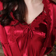 The Da Vinci Code Pajamas Women's Ice Silk Nightgown Wife's Birthday Dressing Dress Bridal Wedding Burgundy L (120 Jin Jin is equal to 0.5 kg or less)