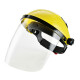 Meng Qier transparent lawn mowing protective gear yellow top mask visor lawn mower garden protective hat anti-impact visor black top transparent visor