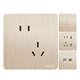 Champagne brushed gold switch socket panel 86 type concealed socket 5 five-hole wall switch oblique five holes