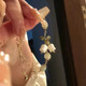 Lily of the valley flower bracelet for women imitation jade pendant niche temperament jade bracelet for girls best friend Lily of the valley flower necklace