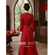 Seidler New Chinese Toast Wear Bridal 2026 New Burgundy Wedding Dress Skirt Women Summer Engagement Banquet Cheongsam Wedding Dress Burgundy L (recommended 106-115 Jin Jin equals 0.5 kg)