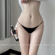 Sexy underwear, simple* milk silk, sexy lace, pure desire underwear, cute ice silk thong, black private delivery M100-110
