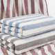 Sanli soft water-absorbent quick-drying large bath towel striped bath towel wrap 70*140cm silver gray