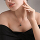 Tahiti Crowns Love 18K Gold Black Pearl Pendant Women's Round Highlight Seawater Pearl Necklace S Grade 9-10mm +925 Silver Chain