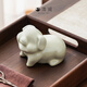 Qinglan (QINGLAN) Ru Kiln tea pet ornaments can be opened to raise creative tea accessories for home and office zodiac pig Kung Fu tea set ornaments beige Ru Kiln lucky pig tea pet