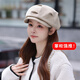 Thousands of charming cloud hat pleated women's spring and autumn new style little British retro casual octagonal hat versatile beret for women winter brown - upgraded double layer cotton