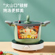 Cui Dahuang Cui Dahuang soup pot non-stick stew pot medical rice stone color soup household baby food supplement 22cm electromagnetic gas universal bamboo green [micro-pressure freshness lock] - comes with soup spoon + steamer