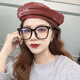 2021 New 2021 New Thick Black Frame Glasses for Men Showing Face Small Large Frame Plain Glasses Frame Anti-Blue Light Flat Glasses for Women Plain Fashion Trendy Style Bright Black Frame Non-prescription Flat Mirror Mirror Box + Lens Cloth