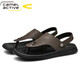 German Camel dynamic men's sandals summer new casual beach shoes soft sole non-slip sandals dual-purpose sandals flip-flops 3880 gray (sports shoe size) 39