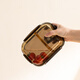 
Van Gogh glass lunch box microwave oven, borosilicate heat-resistant sealed refrigerator and fresh-keeping box, office workers' heating and separation lunch box, two round boxes, 1050ml (chop spoon + bag)