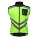 WOSAWE road cycling jersey vest for men and women, breathable and light windbreaker, mountain bike windproof and rainproof reflective vest, green - vest 2XL (suitable for 90-95 kg)