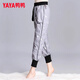 Duck Down Pants Women's Autumn and Winter New Duck Down Sweatpants High Waist Slim Elastic Workwear Cotton Pants Casual Harem Pants Black S