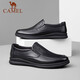 Camel (CAMEL) business casual shoes autumn middle-aged men's soft leather slip-on shoes A132287560-1 black 39
