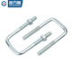 Guwanji galvanized right-angle U-bolt U-shaped screw tube clamp fixed buckle with nut combination set large national standard M6x60x100 (5 sets)