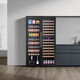 Bacchus red wine cabinet double door 150 bottles thermostat cabinet commercial household tea champagne whiskey ice bar cabinet built-in wine storage living room refrigerator villa four temperatures - left beverage type + right all-wood shelf type 416L