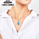 Lihu natural aquamarine pendant for women, high quality blue crystal pendant for girlfriend birthday gift with rope