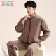 Gebaifen Winter Pajamas Мужская фланелевая кардиган-кардиган-молнии на молнии утолщенной бархатной бархатной бархатной бархатной одежды H9712 Мужская XL (130-150JIN [JIN равно 0,5 кг])