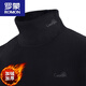 ROMON Autumn and Winter Men's Turtleneck Bottoming Shirt Slim Fit Plus Velvet Thickened Sweater Warm Underwear Long Sleeve T-shirt Fashionable Autumn Clothes Black Thick Velvet Style L Suitable (130-145Jin Jin equals 0.5kg)