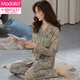 Pijama modal para mujeres en mangas largas de primavera y otoño de algodón de algodón puro ropa de madre de mediana edad para mujeres 2025 nuevo traje de gran tamaño para ropa exterior x9906 m (160)
