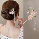 Bo Naling ancient style hairpin with tassels, new Chinese style Chinese style updo hairpin, metal headdress, hairpin, Hanfu accessories gift, pink peach tassel hairpin