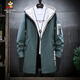 ROMON Men's Windbreaker Mid-Length Korean Style Trendy Loose Spring and Autumn Casual Men's Jacket Army Green M