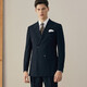 BUSYCON suit suit male groom wedding formal navy blue business striped double-breasted British style wedding suit three-piece suit (blue stripe) two-piece suit top + pants 46