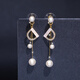 Qlady temperament tassel earrings for women 2024 new temperament high-end imitation pearl earrings light luxury silver needle letter earrings