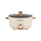 Royalstar hot pot special pot electric cooking pot electric hot pot electric hot pot steaming integrated electric steamer dormitory small hot pot multi-functional small electric pot household frying and shabu integrated non-stick pot 28cm [with stainless steel steamer] (4-6 people) 4L