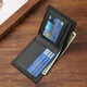 Flangmonet 2025 new men's wallet short business wallet youth horizontal multi-card slot wallet texture men's texture black