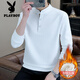 Playboy (PLAYBOY) Men's Light Luxury Chinese Style Sweater Men's Henry Collar Velvet Thickened Long-Sleeved Autumn and Winter Bottoming Shirt Black-Winter Style Velvet XL (Recommended Weight 135-155 Jin Jin is equal to 0.5 kg)