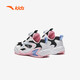 Zapatillas para niñas de anta para niños 2024 botón de mando de cuero de malla de otoño e invierno de otoño e invierno más zapatos de algodón de terciopelo [para niños regulares] negro/blanco/azul/rosa 9904-1 33 tamaños