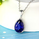 Menbin sapphire pendant 925 silver plated 18K gold tanzanite color gemstone drop-shaped color gemstone necklace pendant for women without chain