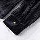 Xiangying velvet top women's autumn and winter 2025 new long-sleeved round neck black shirt high-end Hepburn style French shirt black M