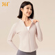 361 Fitness Sportswear Women's Long Sleeve T-Shirt Jacket Sports Top Pilates Training Running Outdoor Yoga Wear Soft Mist Powder L