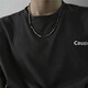 Qi Xiaomi Hip-Hop Diamond Bamboo Necklace Men's Trendy Men's Clavicle Chain Simple Fashion Student Chain European and American Street Titanium Steel Pendant