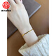 Fat Donglai's same style 18k gold thin bracelet with aperture, plain ring, shiny surface, titanium steel, non-fading, gold-plated texture, gold 60mm (width 2mm)