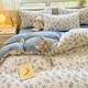 Nanjiren (Nanjiren) 100% cotton brushed bed four-piece set autumn and winter thickened pure cotton bed sheet quilt cover quilt cover sheet home double set Tuzhi [100% cotton brushed thickened] 2.0m bed sheet style 4-piece set - quilt cover 220*240cm