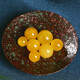 OUCERNY natural beeswax loose beads, amber full of honey, chicken fat, yellow old-shaped round beads with beads, Buddhist beads, cultural toy bracelets, accessories beads, single 8mm+ (high-quality elastic cord + lead)