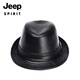 JEEP SPIRIT genuine leather top hat men's retro casual British jazz hat middle-aged and elderly father's hat cowhide beach hat old man hat dark brown medium size XL (57-58cm) adjustable