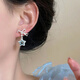 S925 silver needle bow bright diamond earrings fresh and sweet five-pointed star earrings niche design earrings for women s925 silver needle full diamond star earrings