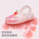 DAVE&BELLA children's sandals outer wear girls' shoes casual children's beach shoes baby sandals summer new children's shoes pink size 23