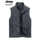 Jeep JEEP vest men's spring and autumn men's thin breathable multi-pocket vest jacket outdoor fishing photography leisure plus velvet thickened waistcoat vest can be customized LOGO3010 military green spring and autumn XL/135-150Jin [Jin equals 0.5 kg]