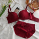 LHGV high-end original brand underwear women's wire-free bra set push-up bra animal year red horse year gift burgundy suit gift box 75A B