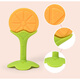 Tired baby soothing teether, molar stick, baby bite gum, anti-eating hand artifact, chewable silicone, can be boiled, fruit three-piece set, orange + strawberry + banana