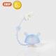 IKV (IKV) small mushroom teether for babies 3 months old, anti-eating hand and oral chewing gum for 0-6 months, blue-mushroom teether + sunflower anti-chain, free storage box