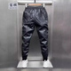 Write Xuan winter men's leather pants with velvet and thickening to keep warm, high-waisted, waterproof and windproof, large size loose leather pants for motorcycles and motorcycles, men's leather pants black, no velvet 3XL 150-165Jin Jin is equal to 0.5kg Recommendation
