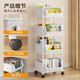 Kunfeng trolley storage rack floor-standing home living room kitchen storage rack shelf storage rack multi-layer snack storage rack 3-layer white simple small model