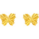 Saturday Fu 5G craft butterfly gold earrings women's gold birthday gift price A0913572 one pair about 0.91g