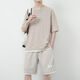 Star-Zhe Youth Clothes Men's Summer Waffle Ice Silk Short-Sleeve T-Shirt Men's Sports and Casual Set Men's Clothes A Set with Handsome Half-Sleeve Solid Color High-end Gray (X3880 Set) XL 115-140Jin[Jin equals 0.5 kg] Priority Shipping