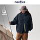 Nautica white sail star's same style white sail CityBoy Lua series anti-light water splash three-in-one hooded thick coat navy blue 41C L
